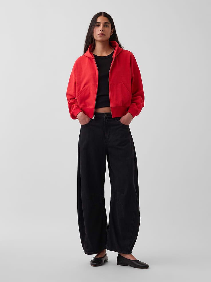 Image number 2 showing, VintageSoft Terry Oversized Wedge Zip Hoodie