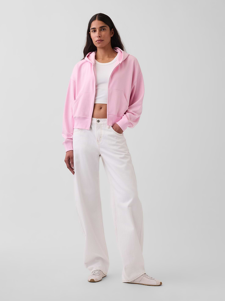 Image number 2 showing, VintageSoft Terry Oversized Wedge Zip Hoodie