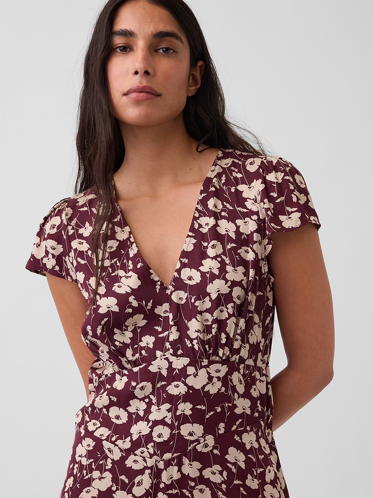 Image number 4 showing, V-Neck Print Mini Dress