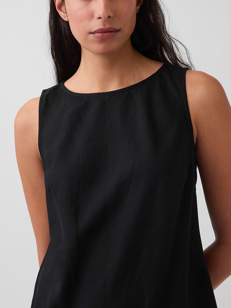Image number 4 showing, Linen-Blend Maxi Shift Dress