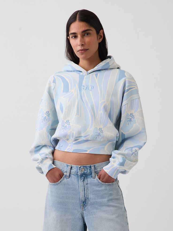 Image number 1 showing, VintageSoft Crop Logo Hoodie
