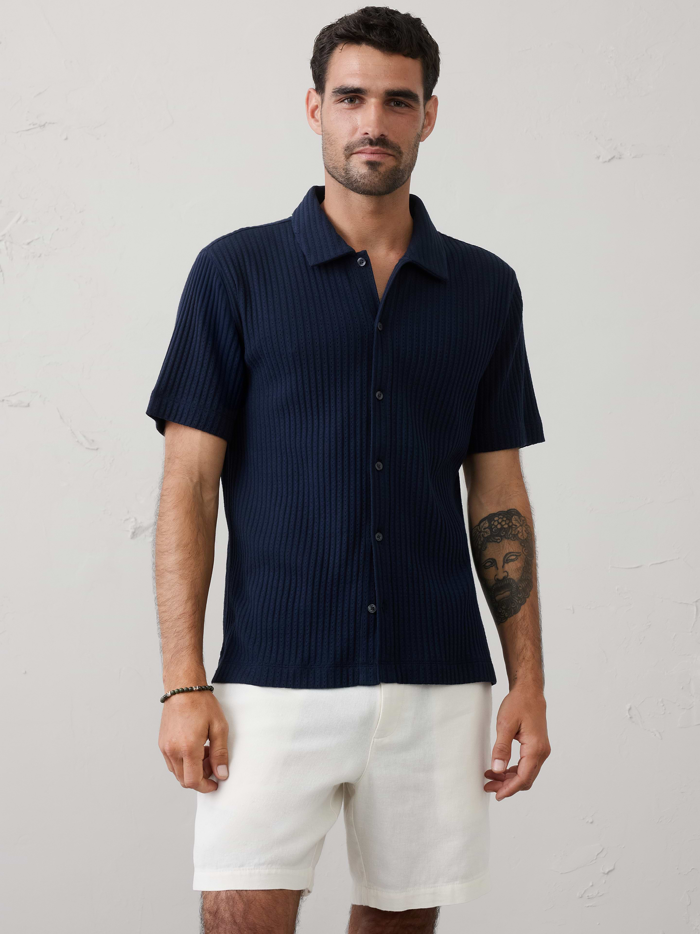 Image number 1 showing, Standard-Fit Pointelle Button-Down Polo