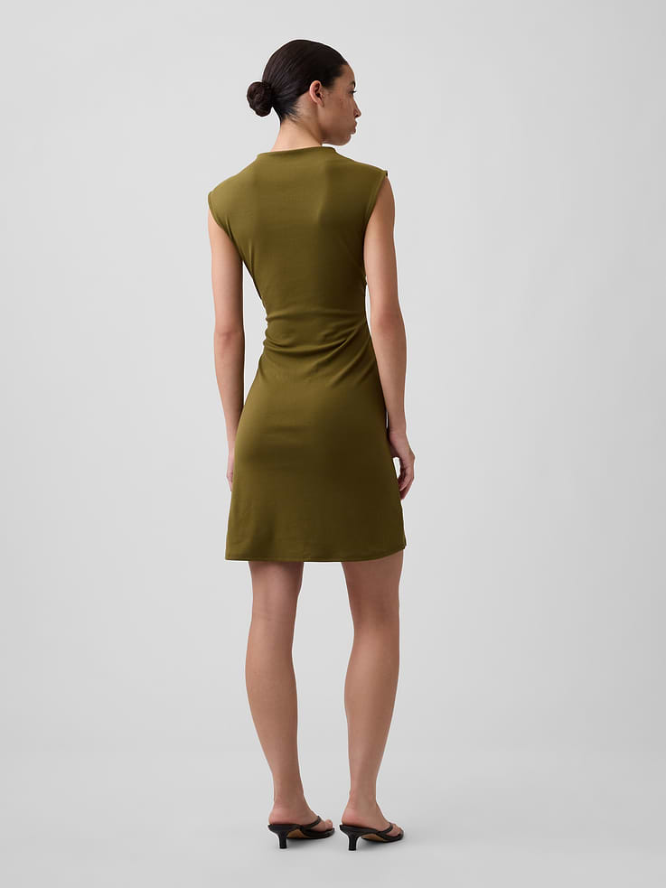Image number 2 showing, Modern Ribbed Ruched Mini Dress