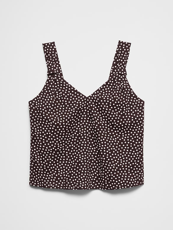 Linen-Blend Knotted Top