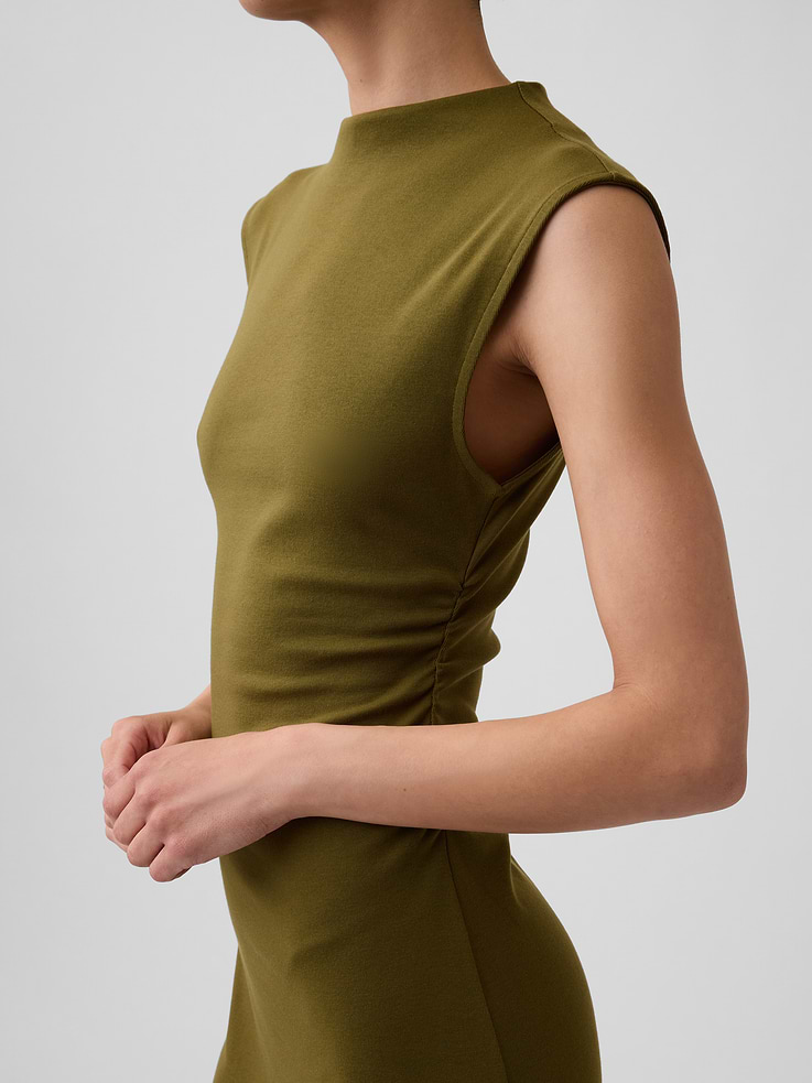 Image number 3 showing, Modern Ribbed Ruched Mini Dress