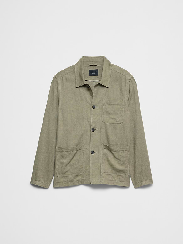 Linen-Blend Chore Jacket