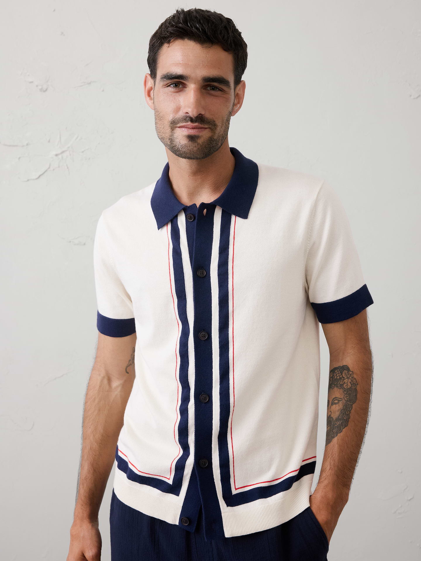 Image number 3 showing, Border Striped Sweater Polo