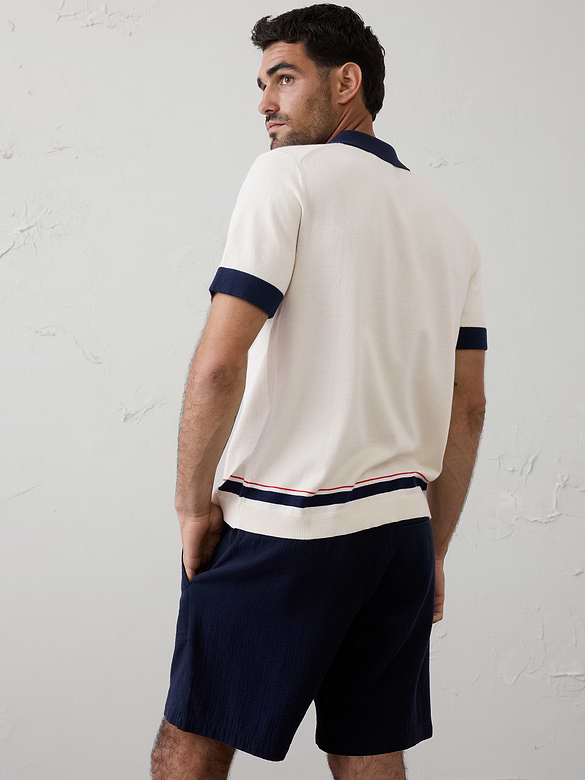 Border Striped Sweater Polo