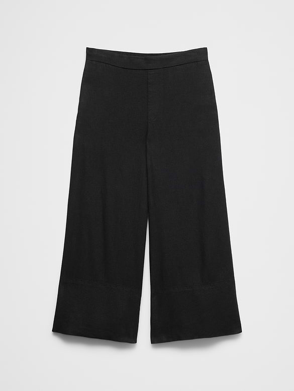 Anyday Wide-Leg High-Rise Linen-Blend Cropped Pant