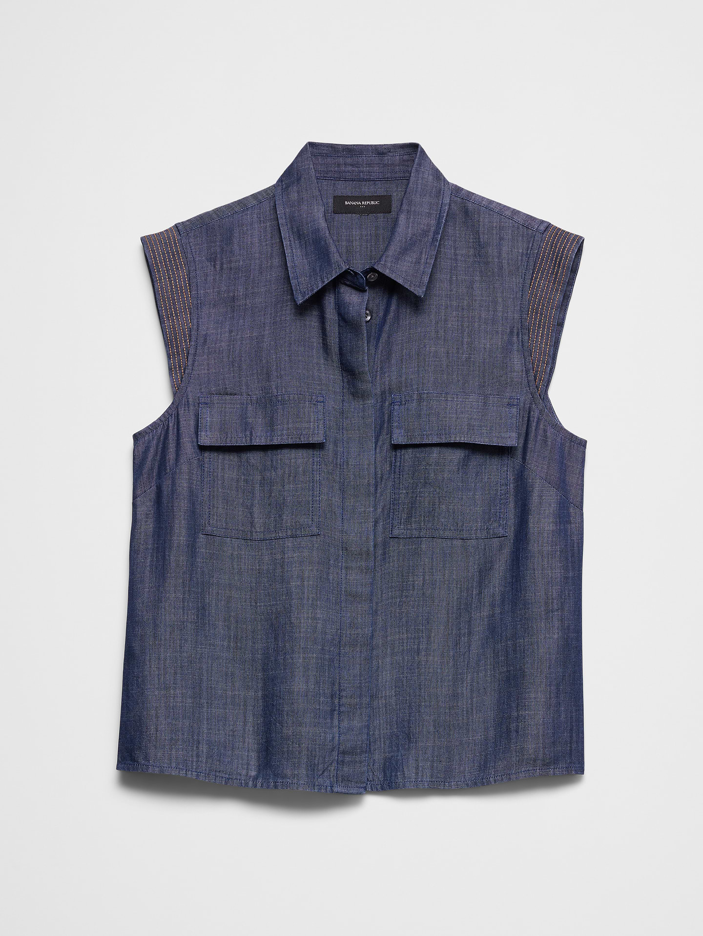 Image number 7 showing, Trapunto Cap-Sleeve Shirt