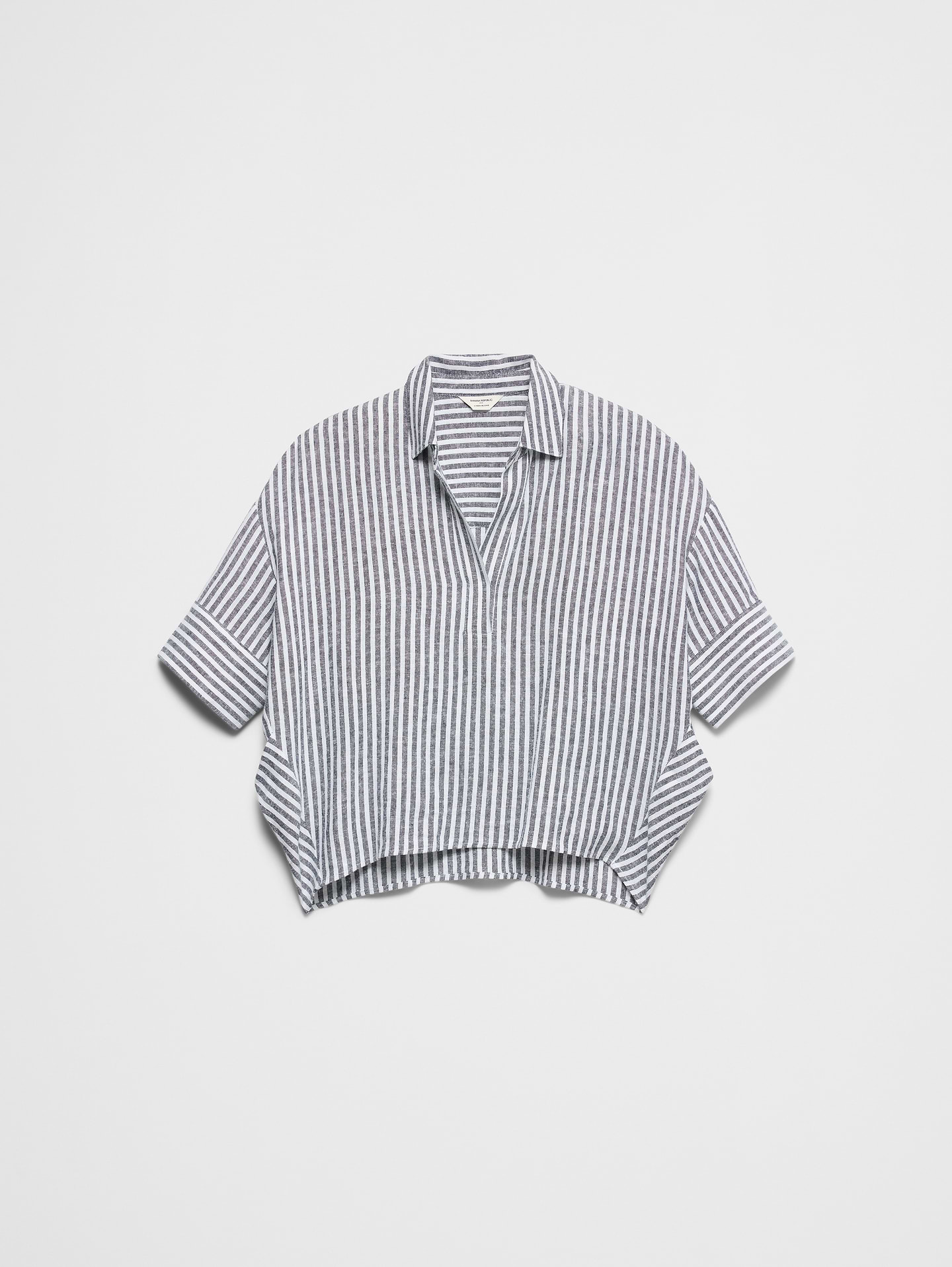 Image number 4 showing, Linen-Blend Drapey Popover Shirt