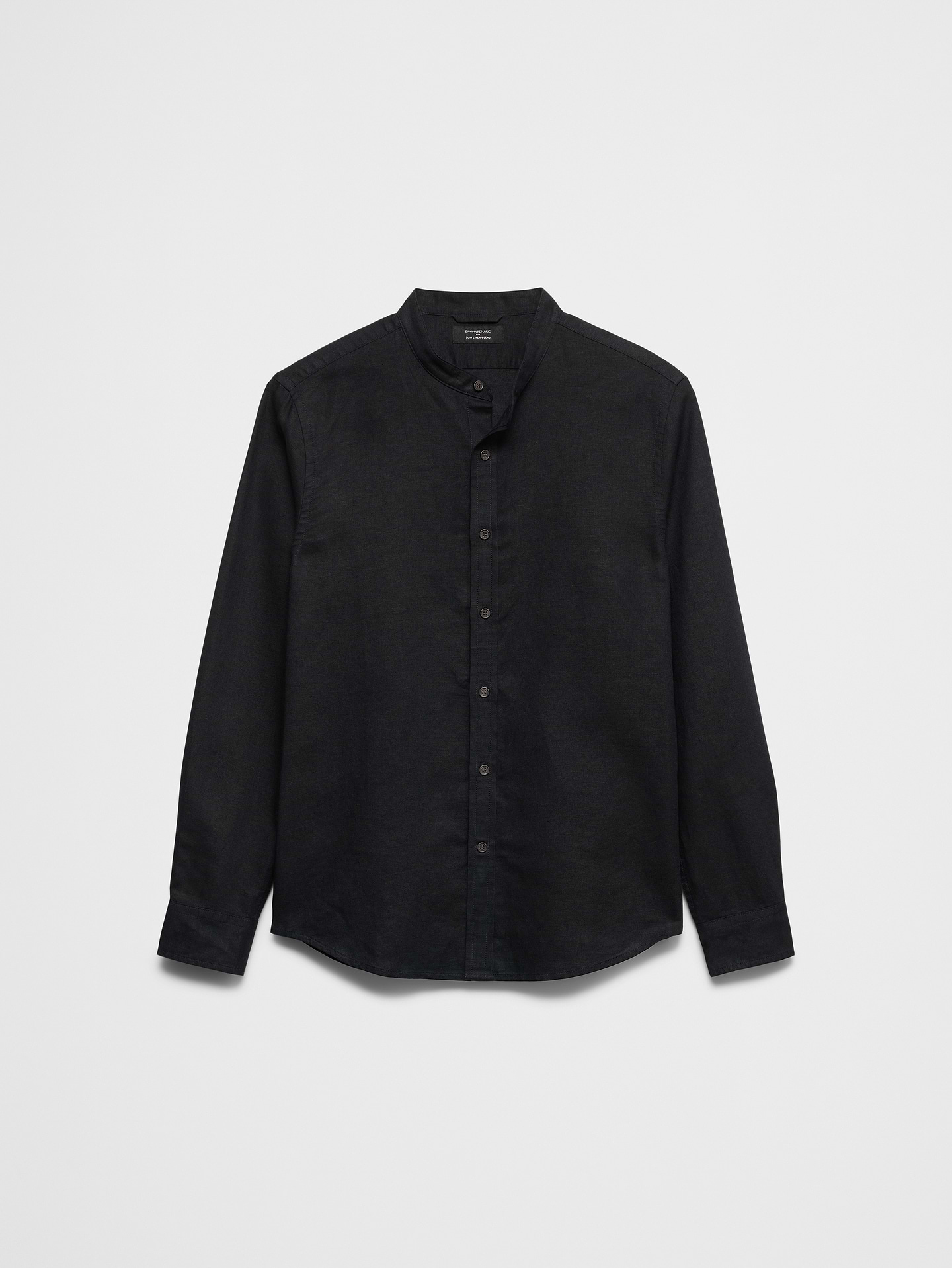 Image number 4 showing, Slim-Fit Linen-Blend Banded-Collar Shirt