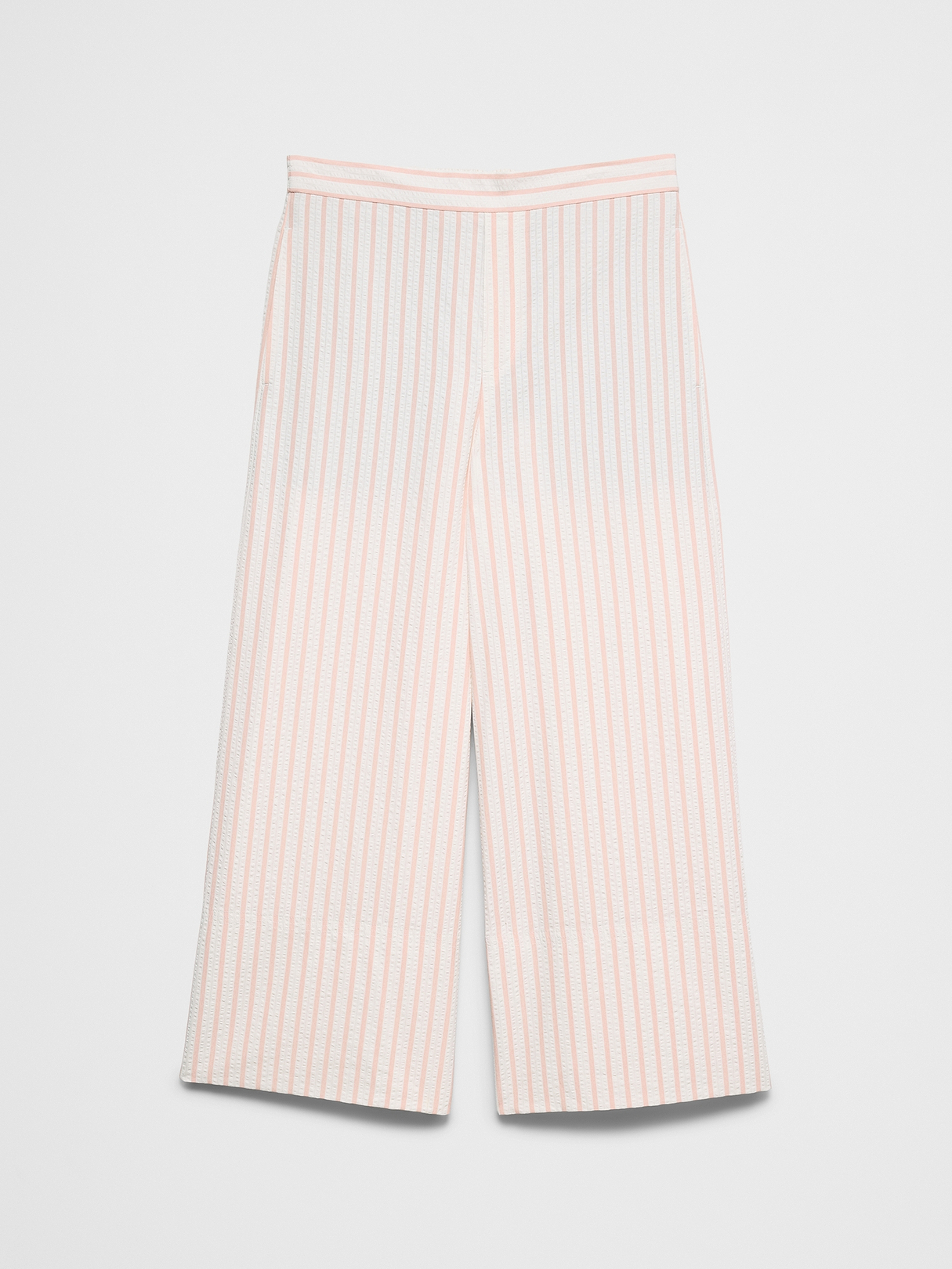 Anyday Wide-Leg High-Rise Seersucker Cropped Pant | Banana