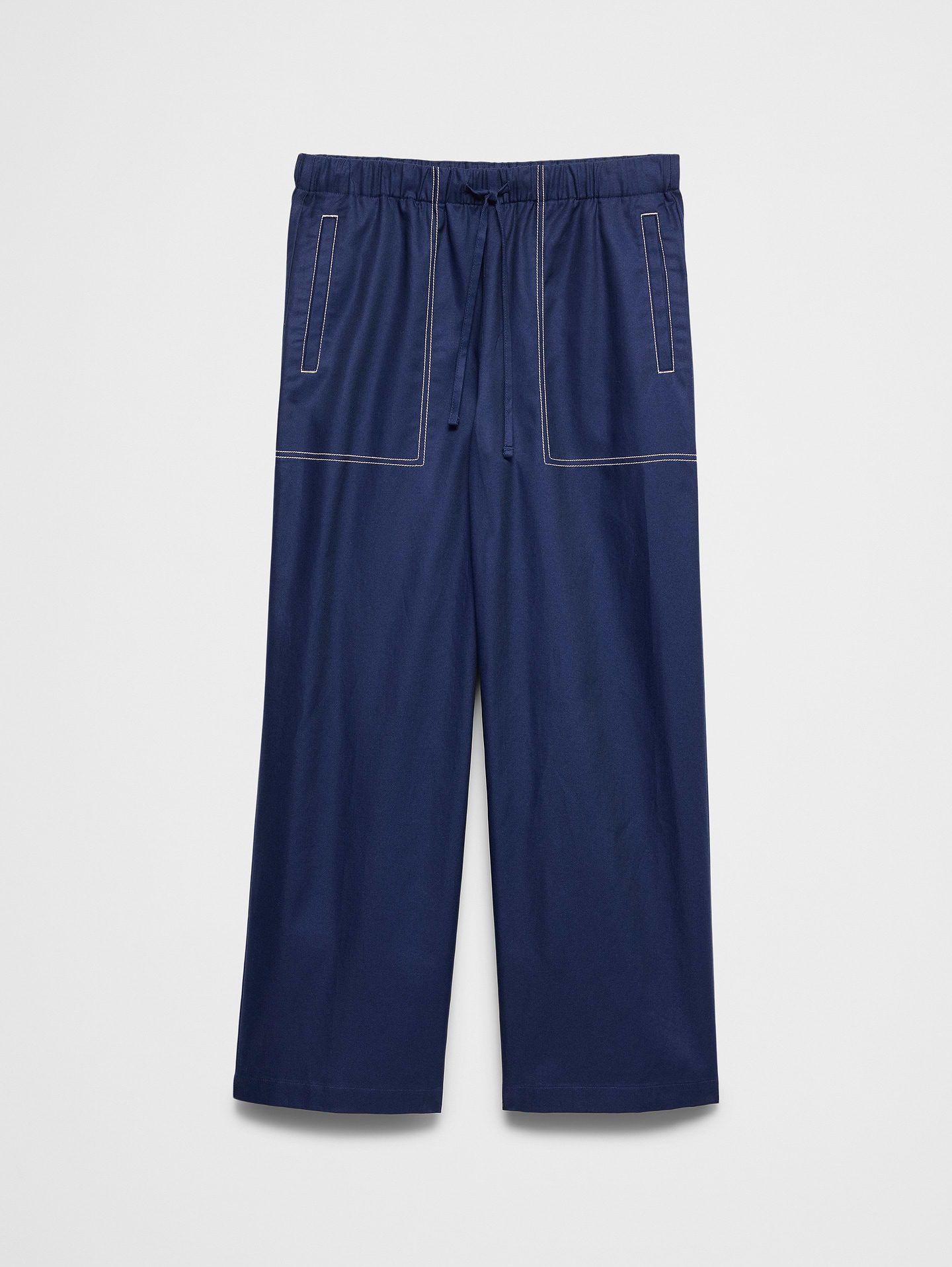 Image number 4 showing, Wide-Leg Mid-Rise Twill Pull-On Utility Pant