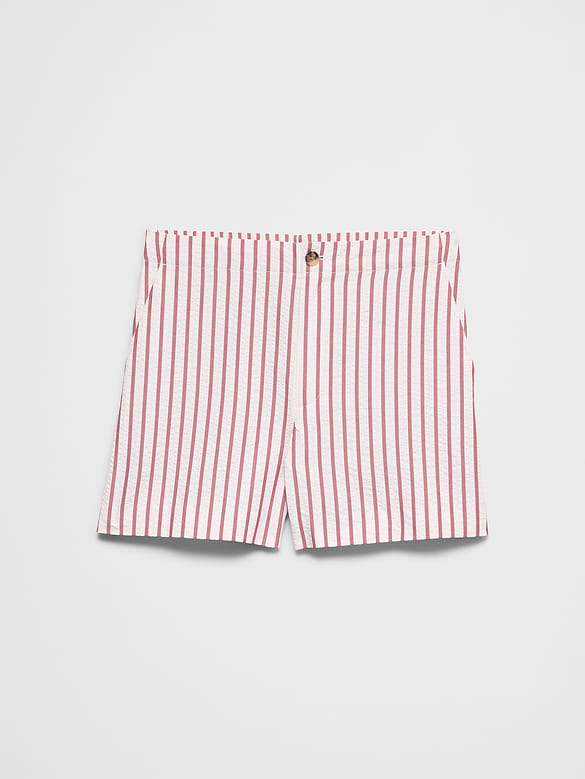 High-Rise Seersucker Short