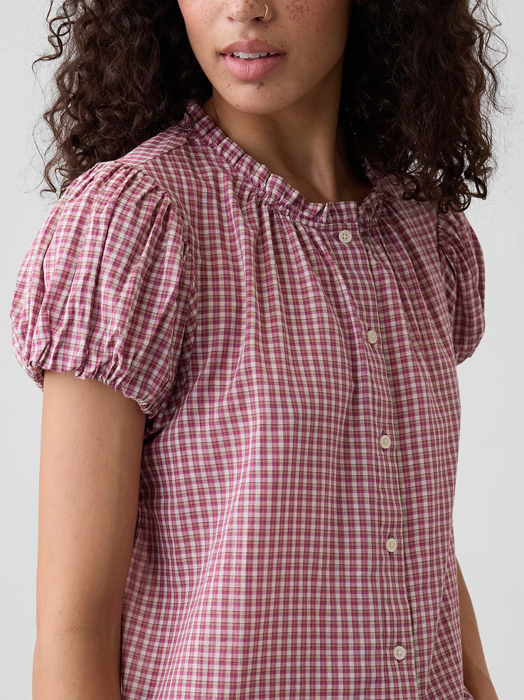 Image number 4 showing, Print Puff Sleeve Top