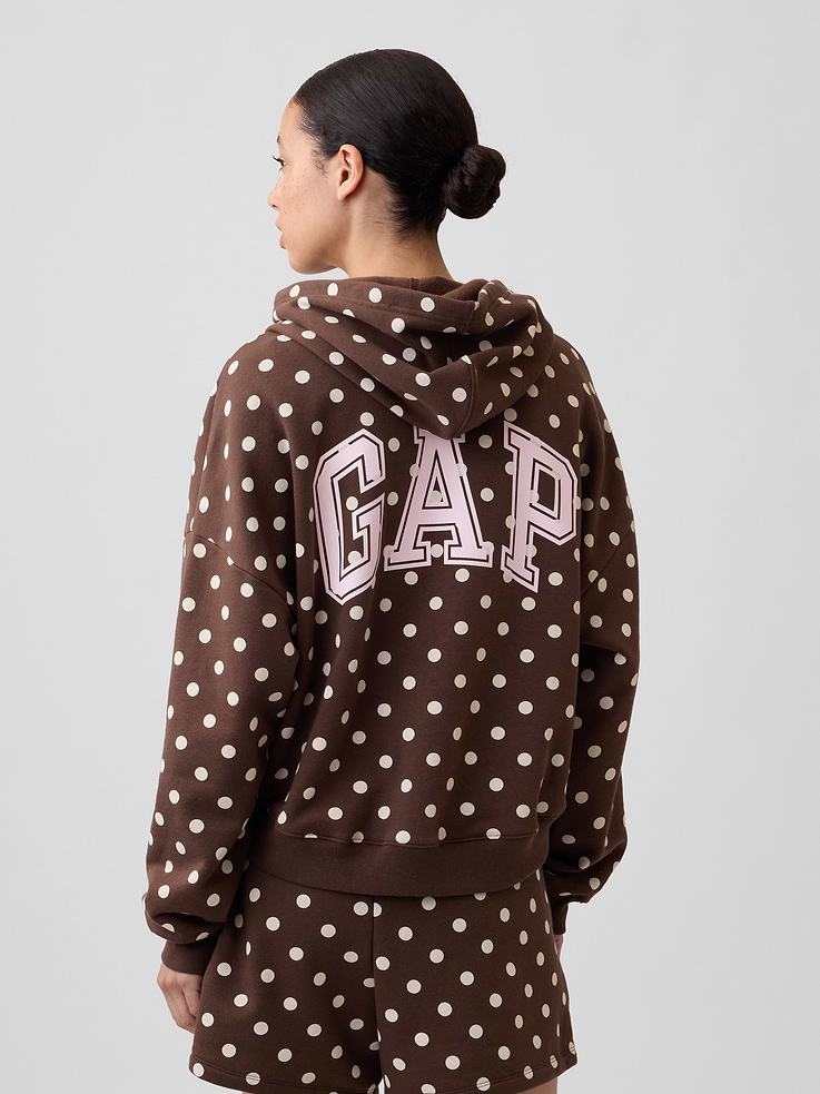 Image 2 of 5, Relaxed Gap Mini-Logo Cropped Hoodie