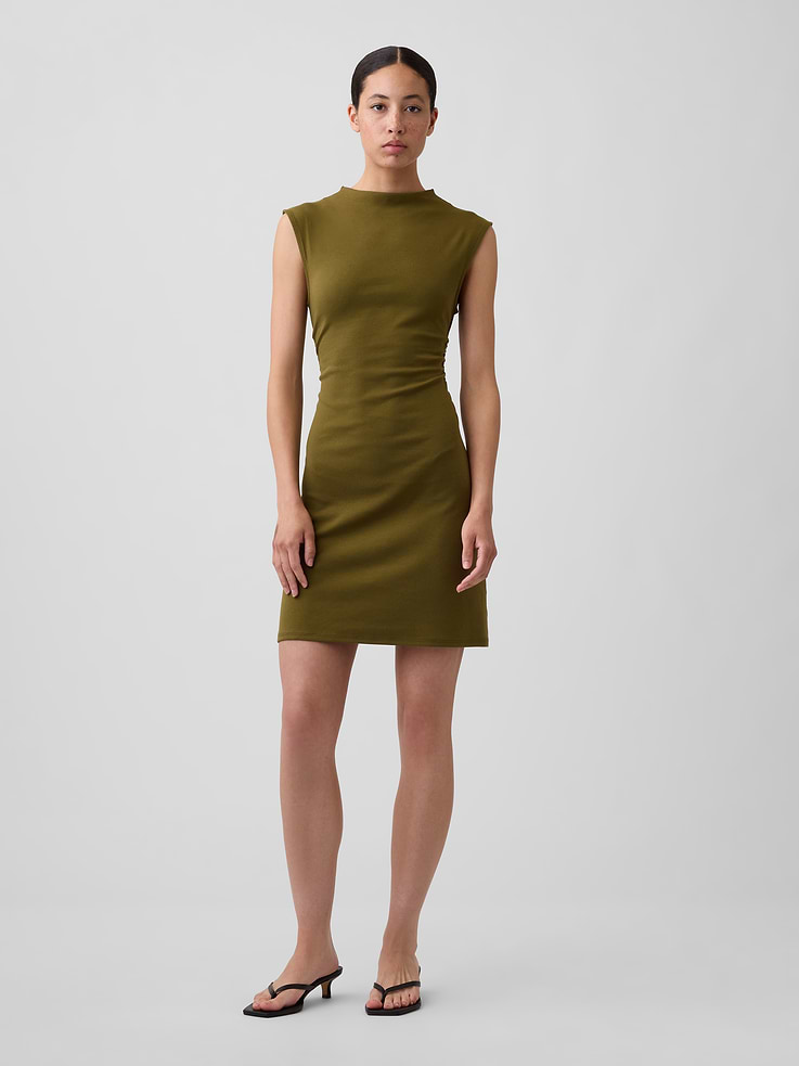 Image number 1 showing, Modern Ribbed Ruched Mini Dress