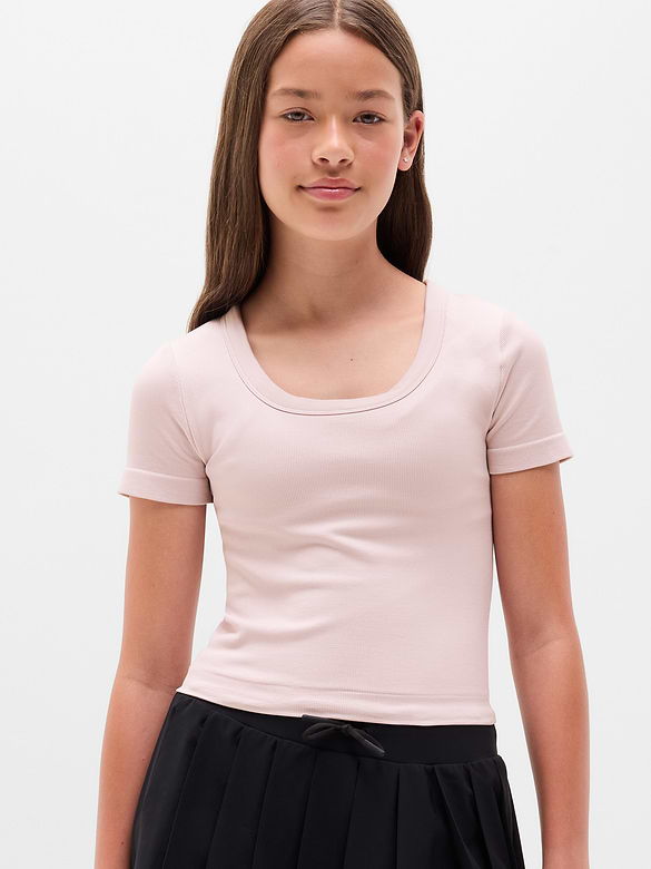 Athleta Girl Rise Above Rib Scoop Tee