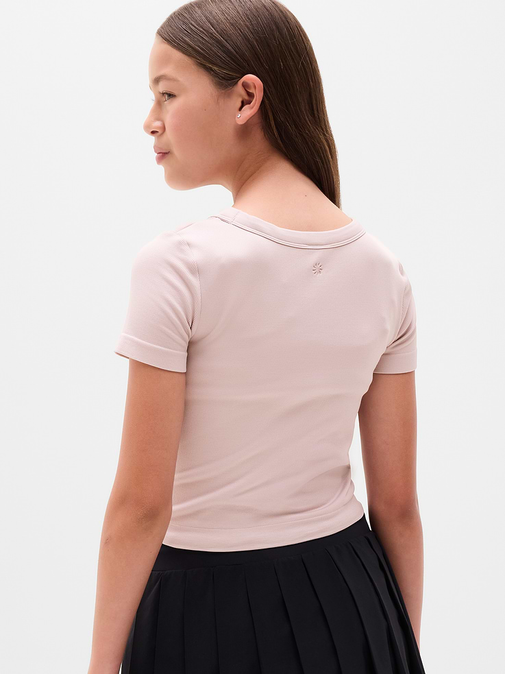 Image number 3 showing, Athleta Girl Rise Above Rib Scoop Tee