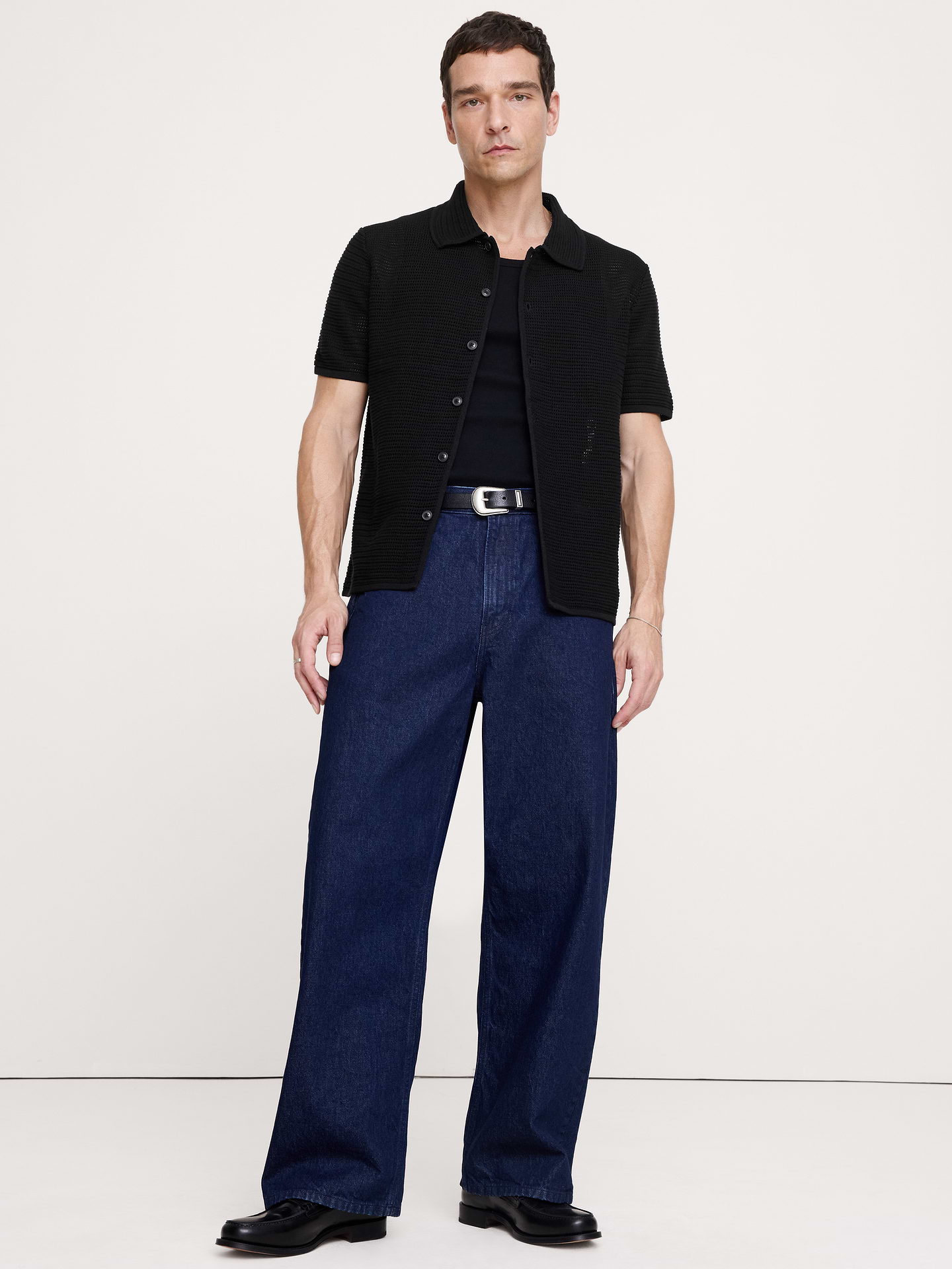 Image number 3 showing, Cotton Mesh Polo Cardigan