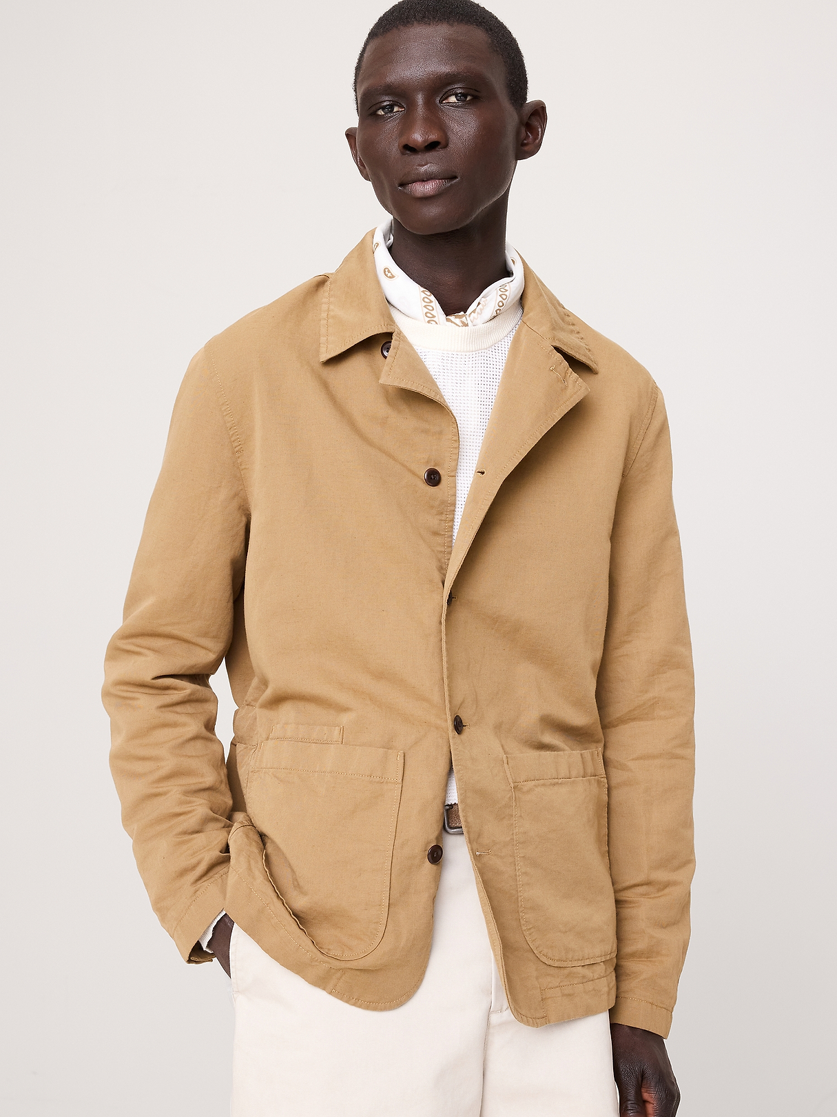 Italian Linen-Cotton Shirt Jacket | Banana Republic