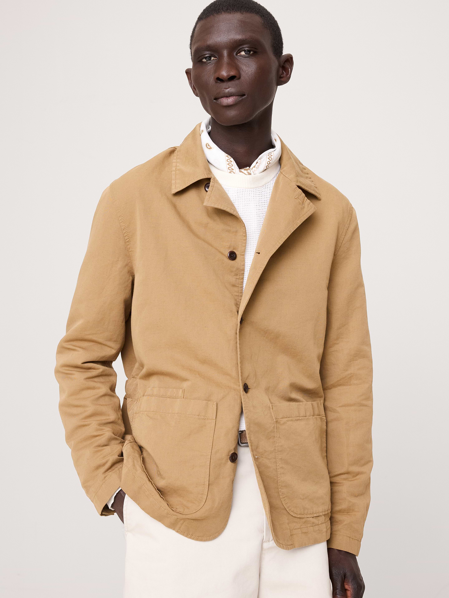 L'image numéro 1 présente Veste-chemise en coton et lin italien