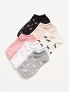 Image 1 of 2, includes 6 pairs of ankle socks, rib-knit openings, prints vary, Product #848392
