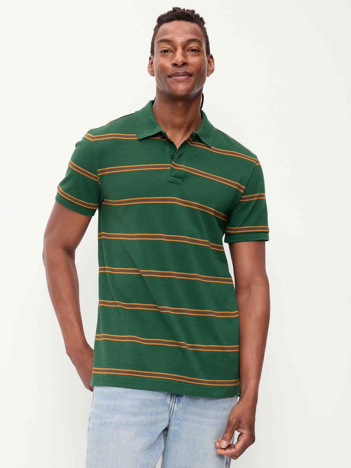 Image number 1 showing, Striped Pique Polo