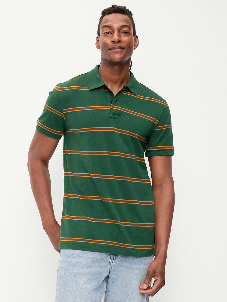 Image number 1 showing, Striped Pique Polo
