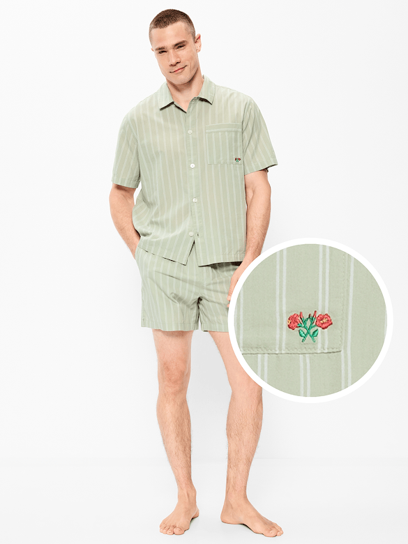 Pyjama court en popeline
