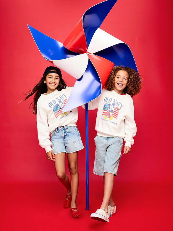 Old Navy x Disney Mickey Mouse Oversized Gender-Neutral Crew-Neck Sweatshirt for Kids