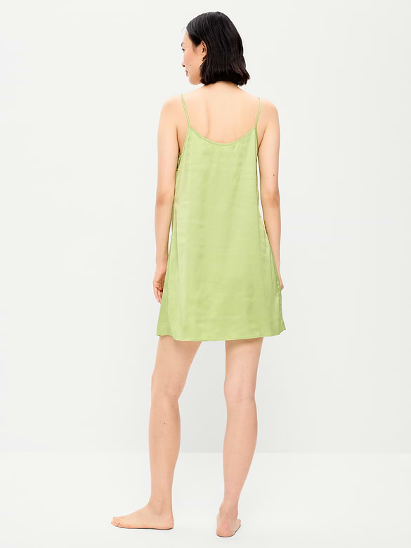 Satin Lace-Trim Sleep Dress