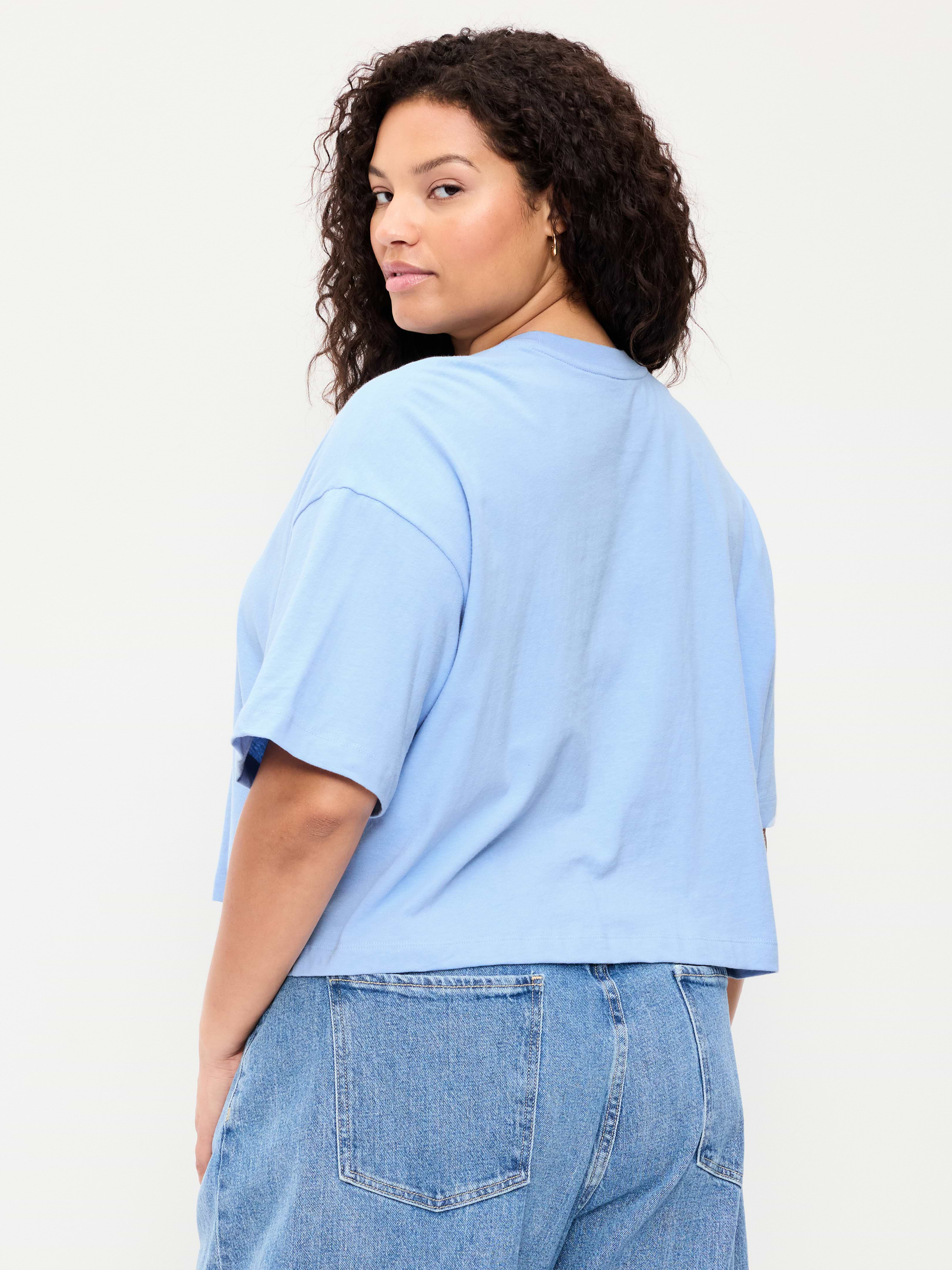 Vintage Crew-Neck Oversized Crop Graphic T-Shirt | Old Navy