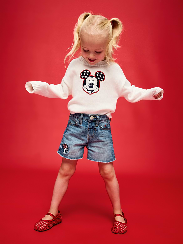 Old Navy x Disney Minnie Mouse Embroidered Frayed-Hem Jean Shorts for Toddler Girls