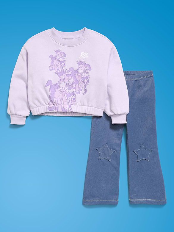 Ensemble chandail ras du cou en coton ouaté et legging évasé Histoire de jouets Old Navy x Pixar pour toute-petite