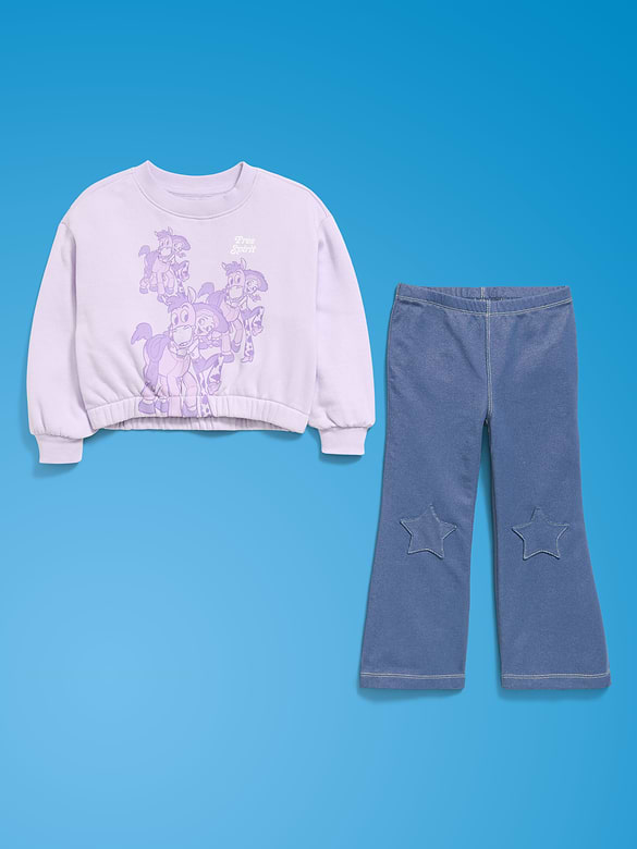 Ensemble chandail ras du cou en coton ouaté et legging évasé Histoire de jouets Old Navy x Pixar pour toute-petite