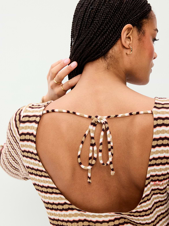 Pointelle Rib-Knit Cover-Up