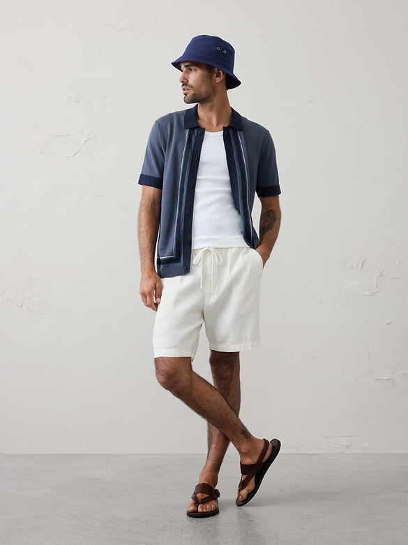 Border Striped Sweater Polo