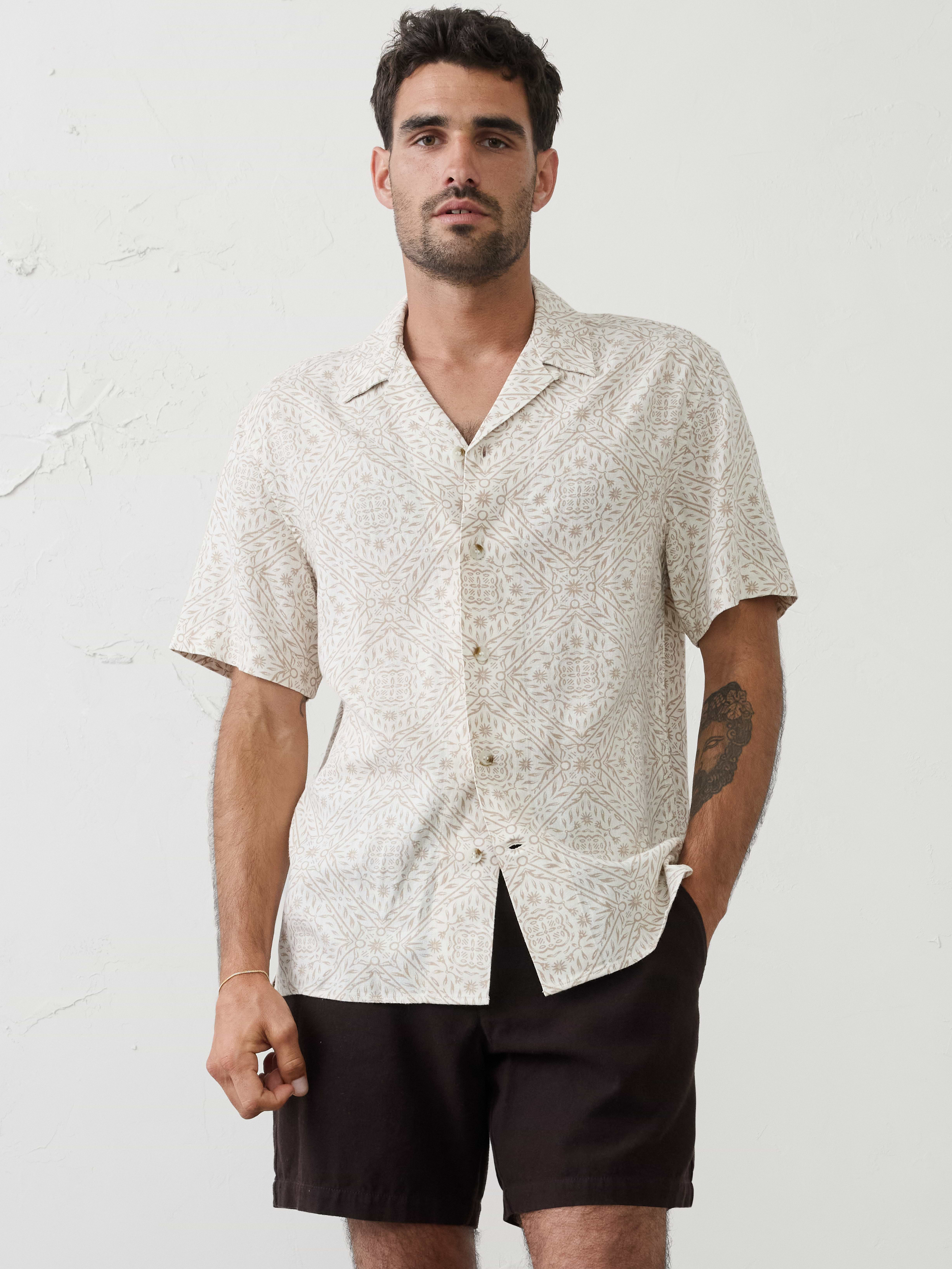 Standard-Fit Linen-Blend Resort Shirt | Banana Republic Factory