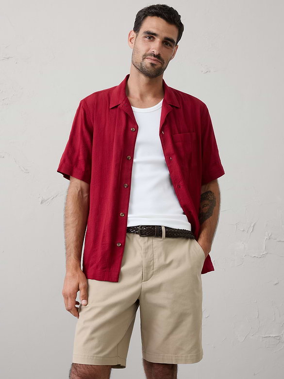 Standard-Fit Seersucker Resort Shirt