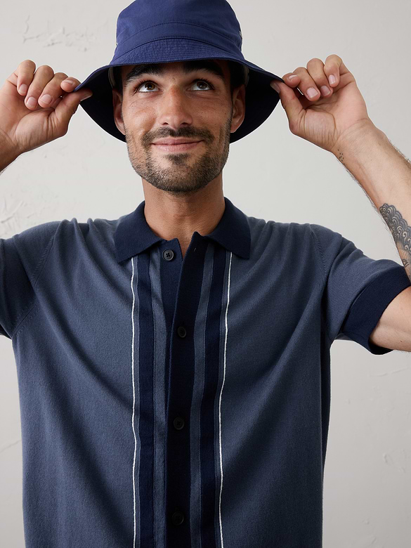Border Striped Sweater Polo