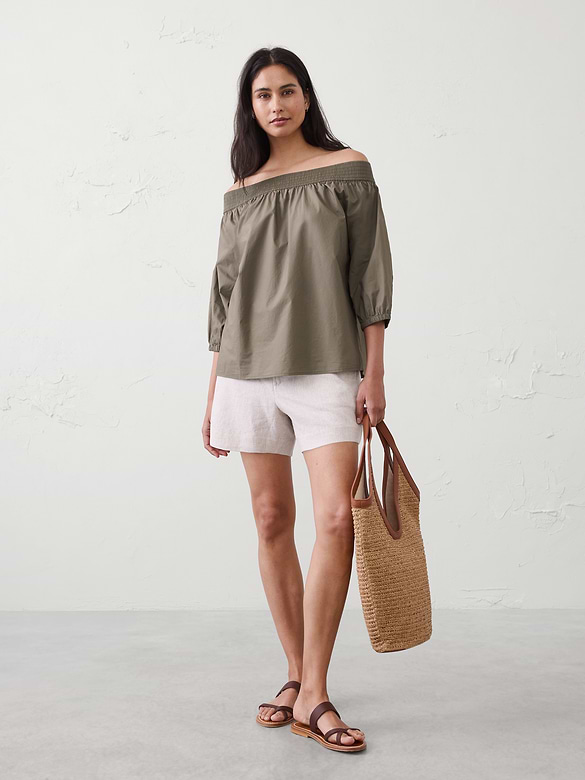 Off-Shoulder Smocked Top