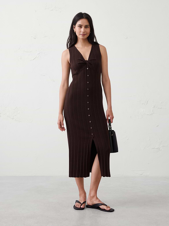 Button-Through Midi Dress