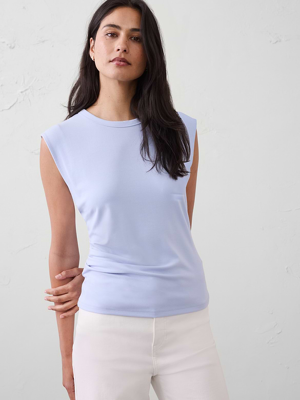 Soft Knit Side-Shirred Top