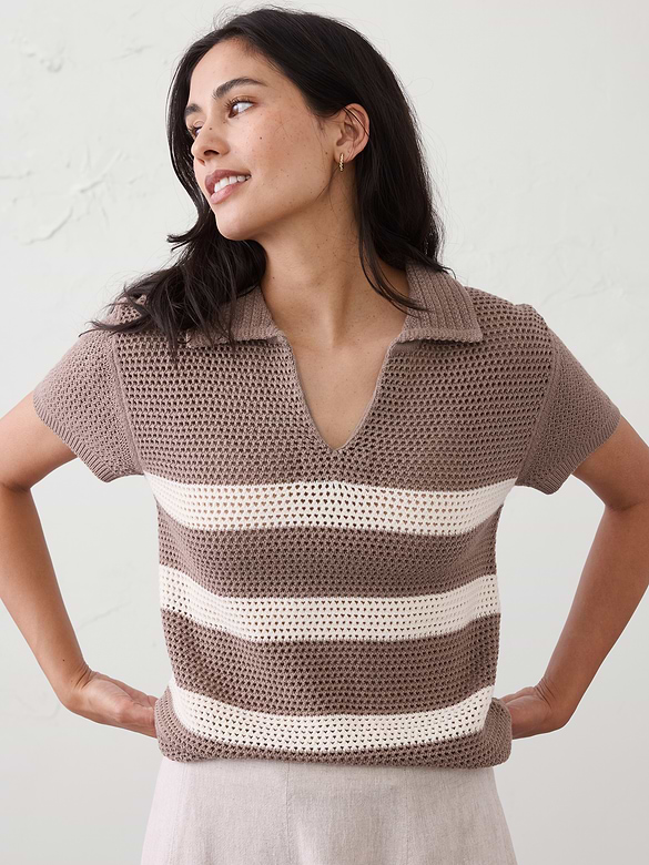 Cotton Textured Sweater Polo