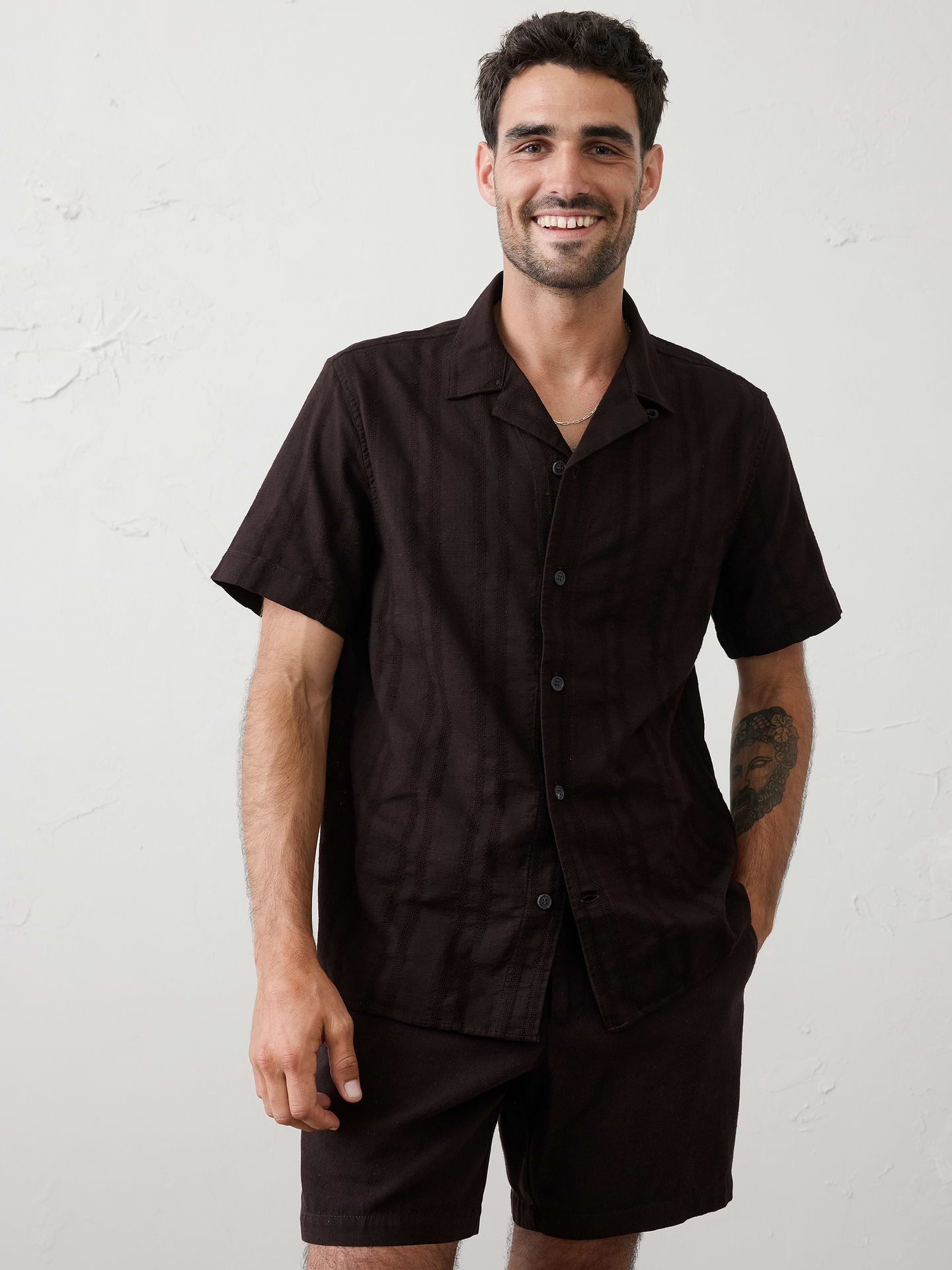 Image number 1 showing, Standard-Fit Textured Resort Shirt