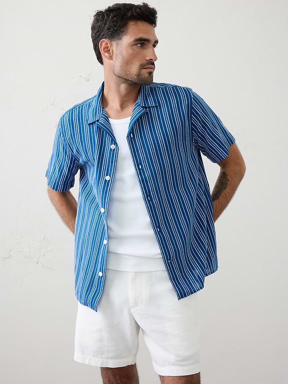 Standard-Fit Textured Resort Shirt