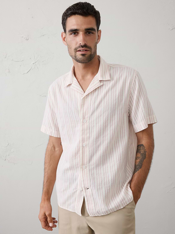 Standard-Fit Textured Resort Shirt