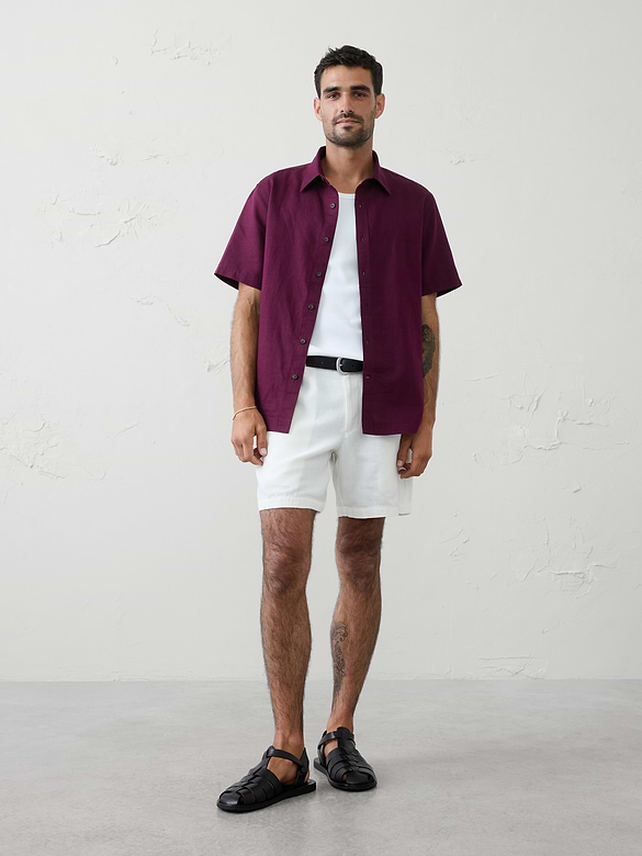 Standard-Fit Linen-Blend Shirt